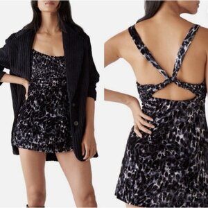 Free People Virgo Moon Black Velvet Mini Dress Size Small & Medium NWT OB1206367